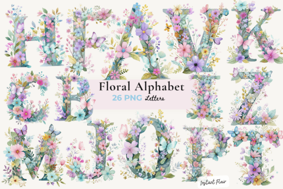 Download Floral Alphabet PNG Bundle - Alphabet Collection