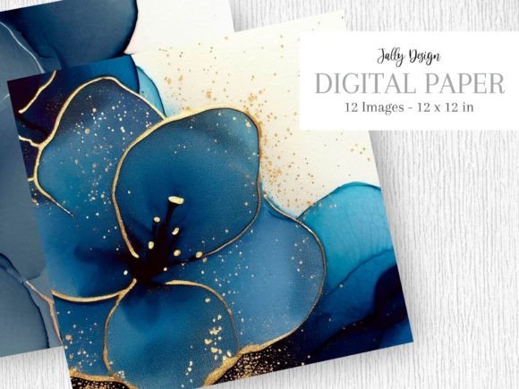 Download Navy Blue Alcohol Ink &amp; Golden Glitter - Premium Resources
