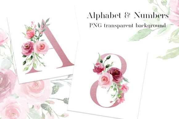 Download Letters, Numbers, Pink Floral Alphabet. - Alphabet Collection