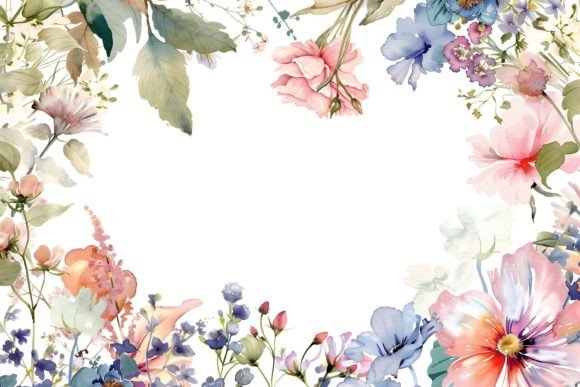 Download Watercolor Floral Wedding Frame - Wedding frame Collection