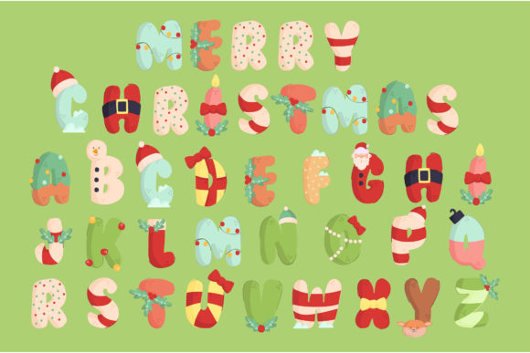Download Christmas Alphabet Illustration Set - Alphabet Collection