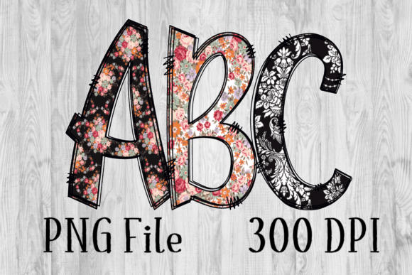 Download B &amp; W Floral Alphabet - Alphabet Collection