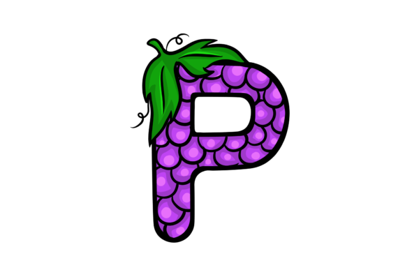 Download Grape P Stickers Alphabet Illustration - Alphabet Collection