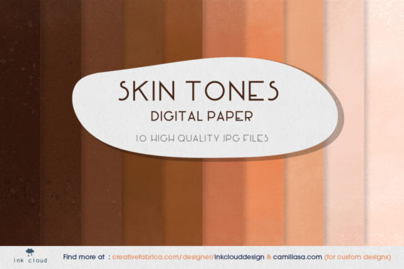 Download 10  Skin Tones Brown Beige Digital Paper - Brown Collection